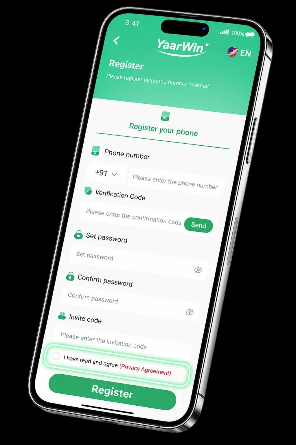 Accept privacy on YaarWin