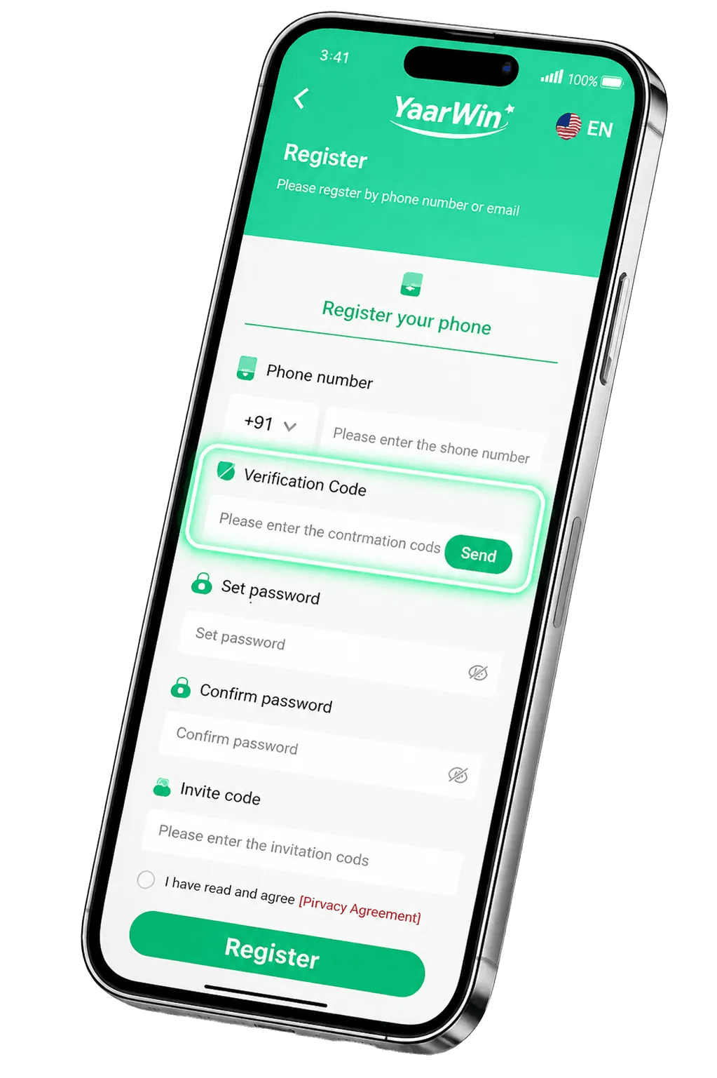 Verify OTP on YaarWin