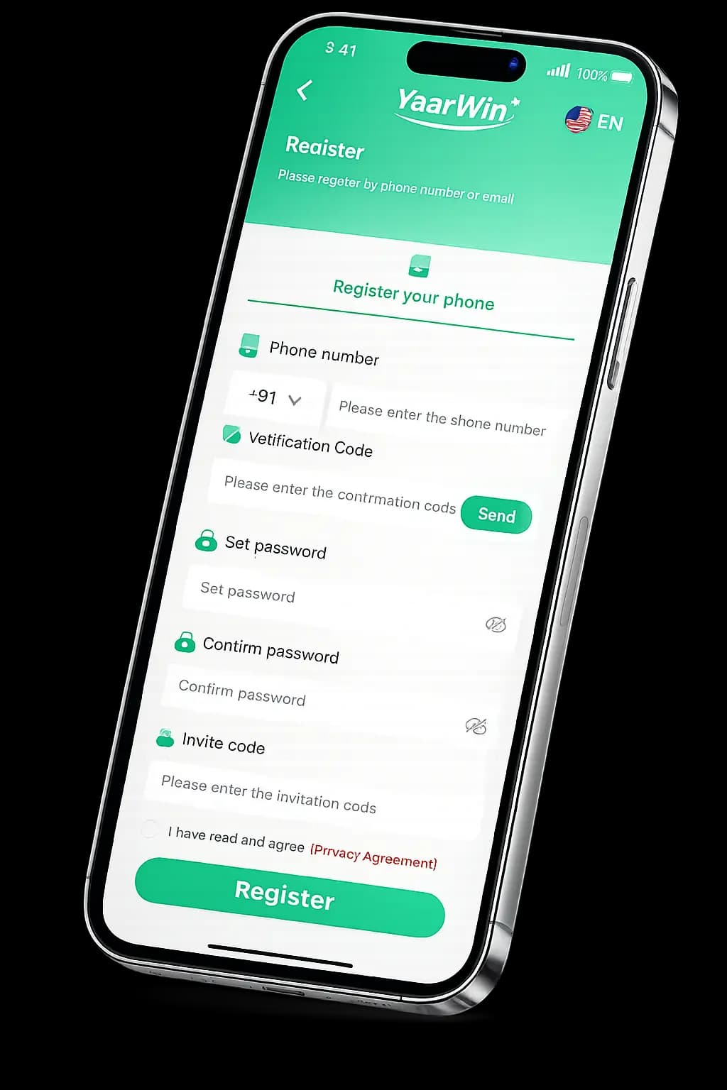 YaarWin register home